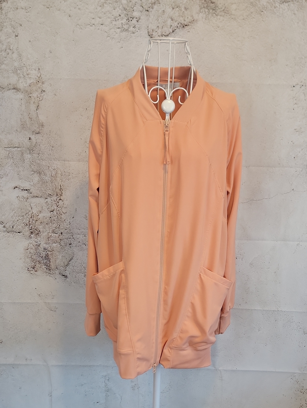 Zella Activewear Jacket Light Coral Peach Full Zip Womens Size M